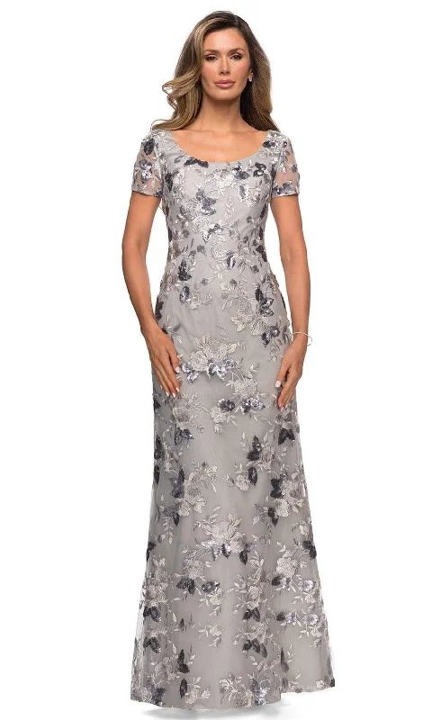 Cozy Comfort Style Sale La Femme - 27991 Sequined Floral Lace Mother of the Groom Sheath Dress