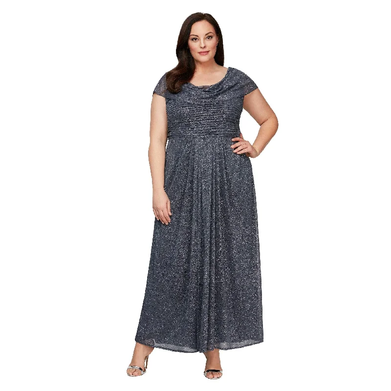 Chic & Modern Sales Alex Evenings AE8433096 Long Plus Size Pleated Dress