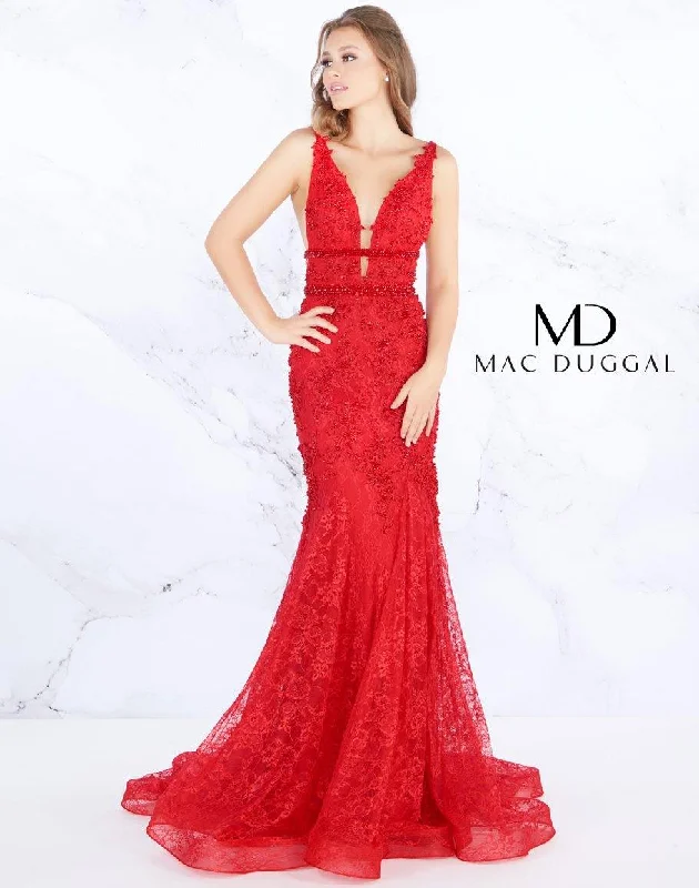 Chic And Edgy Mac Duggal 66707 Prom Long Mermaid Lace Dress