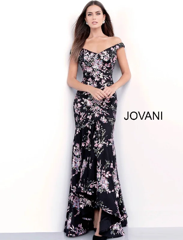 Cozy Comfort Style Sale Jovani 63951 Off-The-Shoulder Floral Long Party Dress