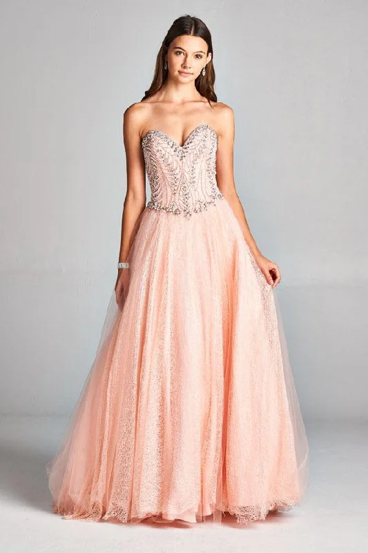 Imeless Style Aspeed - Jeweled Sweetheart Bodice Ballgown - 1 pc Blush In Size 3XL Available