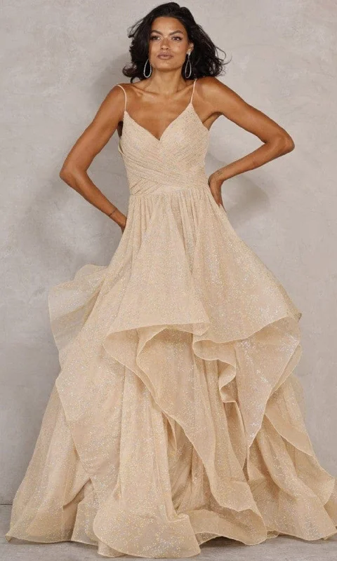 Evening Elegance Terani Couture - 2011P1218 Spaghetti Strap Tiered Gown