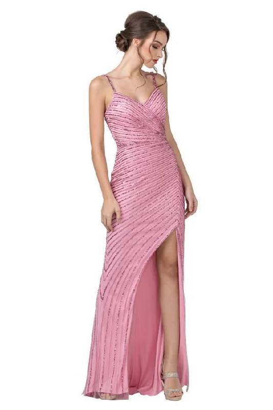 Bid Farewell To The Old Season Long Formal Sequins Spaghetti Straps Prom Dress