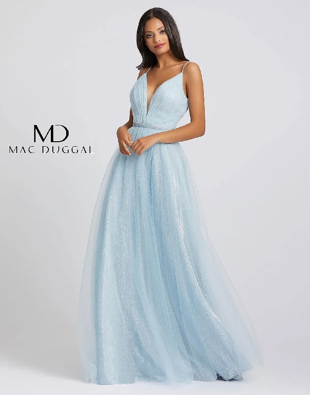 The Latest Fashion Trends Mac Duggal 49037 Long Spaghetti Strap Prom Dress