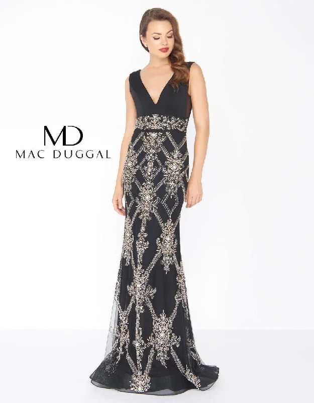 Dive Into Trendy Styles Mac Duggal 50414 Prom Long Sleeveless Beaded Dress