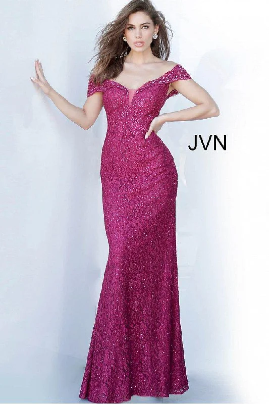 Imeless Style Jovani 02434 Off Shoulder Long Prom Dress