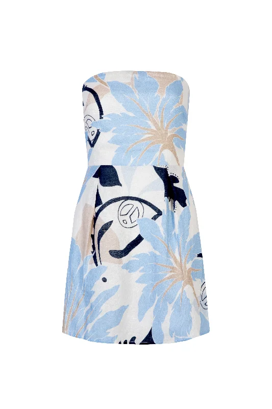 Seize Bargains 'Yves Uro' Mini Dress - Signature Print Blue