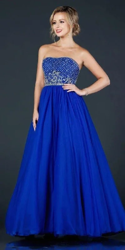 Exclusive Discounts Long Formal Beaded Strapless Prom Ball Gown