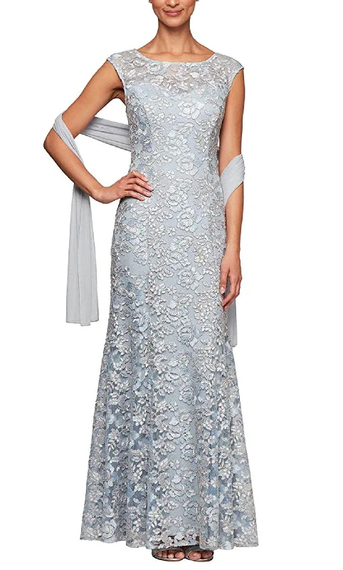 Fall Sale, Prices Drop Alex Evenings 8117912 - Floral Embroidered Lace A-line Full Gown