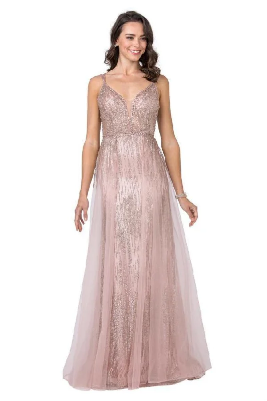 Trendy Pulse Long Prom Formal Glitter Embellished Evening Dress