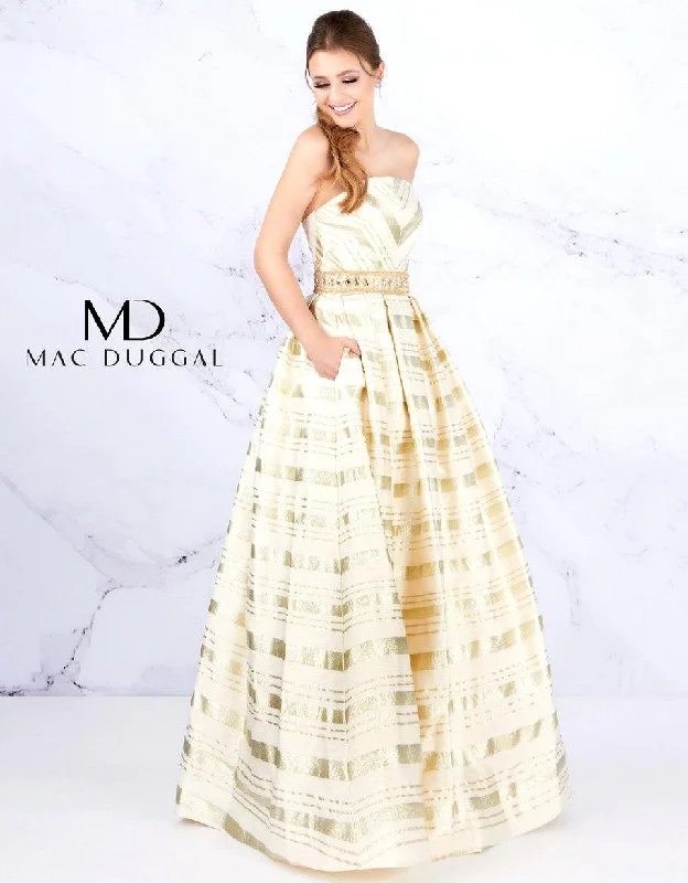 New In This Season Mac Duggal 40883 Long Strapless Prom Ballgown