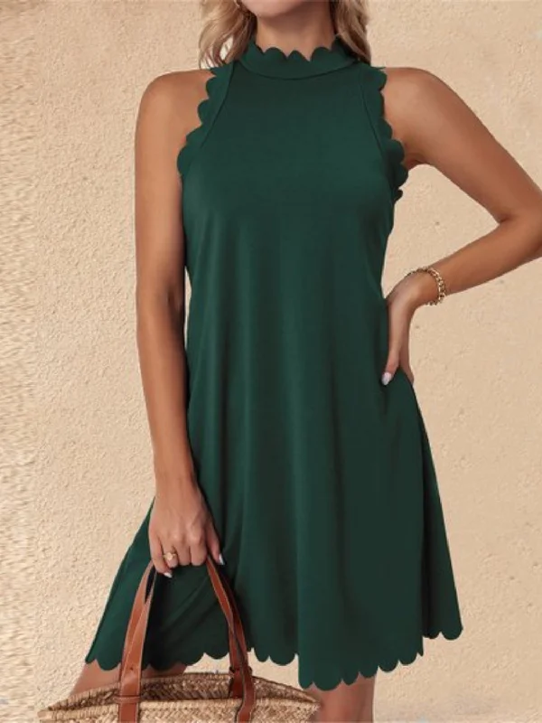 Style Upgrade Mock Neck Sleeveless Mini Dress