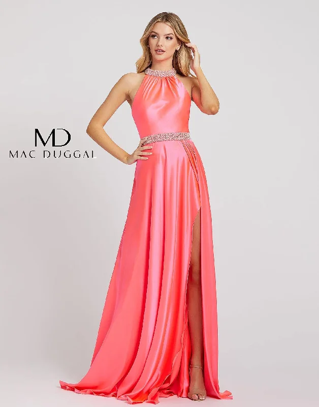 Get The Latest Trends Mac Duggal 67339 Prom Long Halter Evening Gown