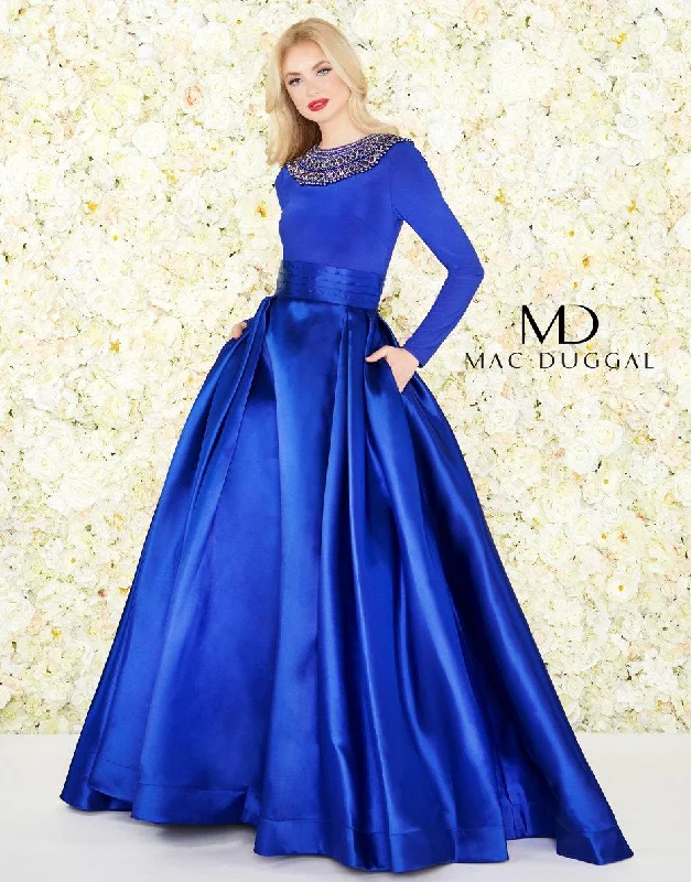 Popular Collection Mac Duggal 12093 Long Sleeve Embellished Ballgown