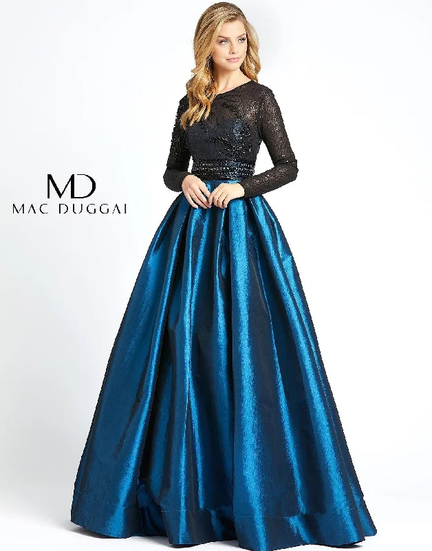 Additional Time-Limited Offers Mac Duggal 62883 Long Sleeve Beaded Lace Ball Gown Sale