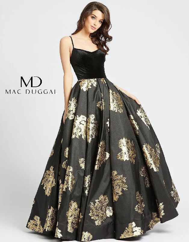 Luxe Style Discounts Mac Duggal 25955 Long Spaghetti Strap Ball Gown