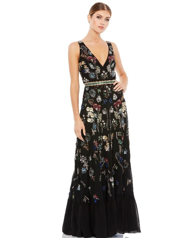 Seasonal Picks Mac Duggal 93548 Long Formal Floral Evening Gown