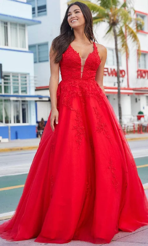 Chic And Edgy Amarra 88510 - V-Neck Ballgown