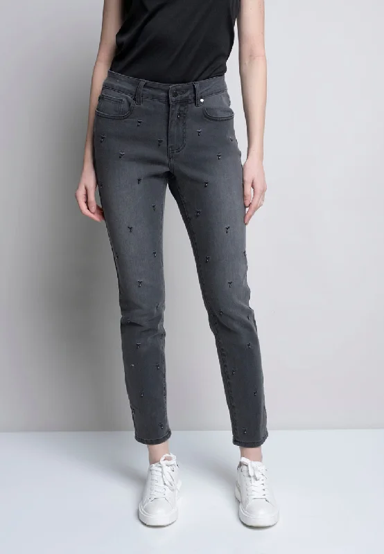 Essentials On Sale Heart Embellished Full-Length Jeans