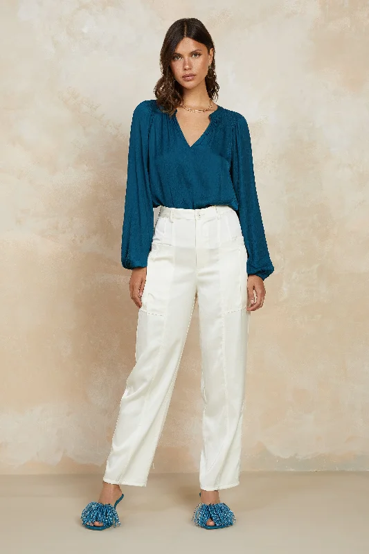 Refined Fashion Sale Satin Straight Leg Pants