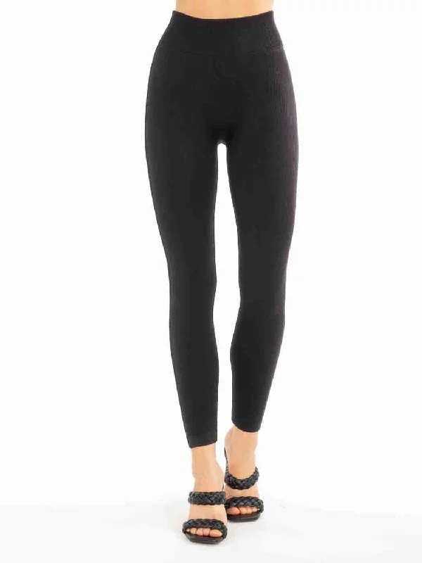 Chic Styles Tianello "DiDi" Seamless Ribbed, XTRA-SUPPORT, High Waist, Knit Classic Legging