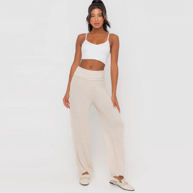 Seasonal Picks Fold Over Loung Pant (Oatmeal)