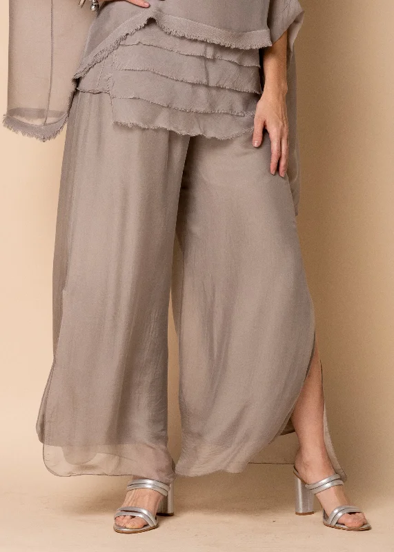 Evening Elegance Gia Silk Pants in Mocha