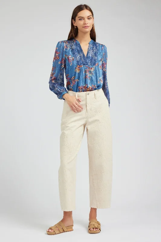 New Arrivals Embroidered Barrel Leg Pant