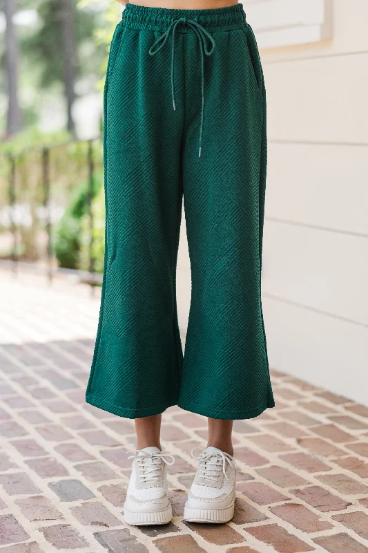 Snag Fabulous Fashion Bargains Make Your Day Emerald Green Textured Pants