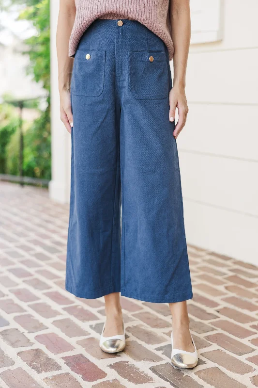 Sophisticated Fashion Let's Be Honest Navy Blue Canvas Pants