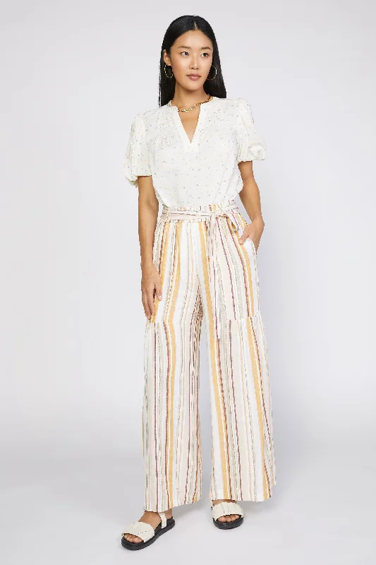 Classic Elegance Sales Striped Wide Leg Pant