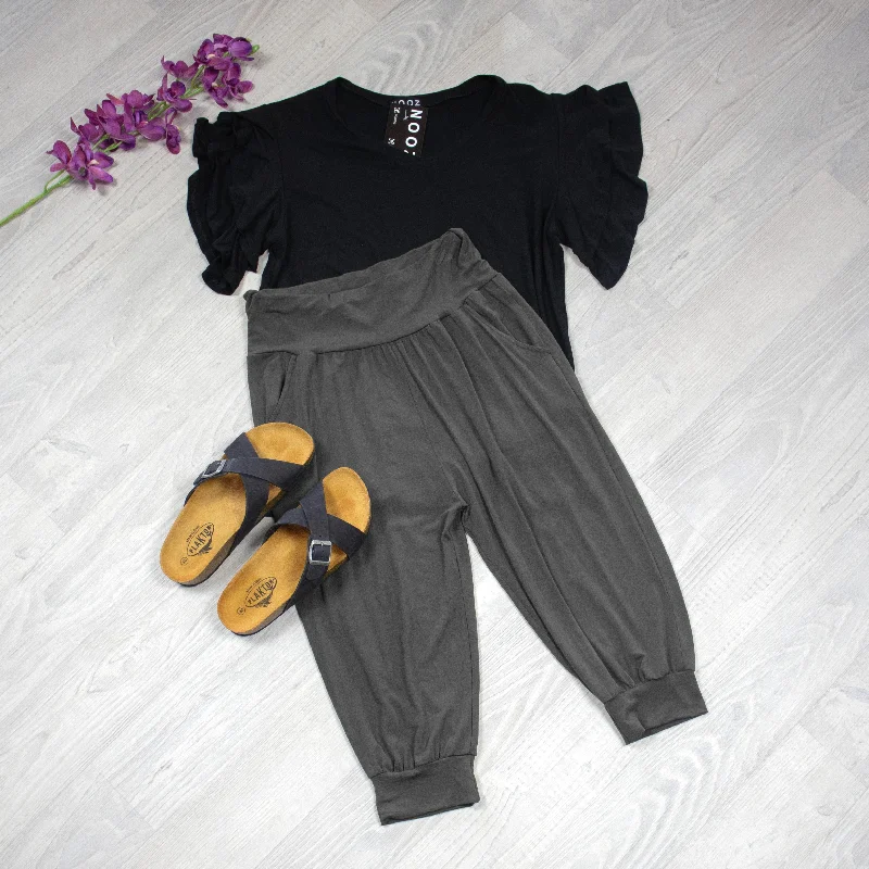 Chic Style, Always In Vogue 3/4 Lounge Pants - Grey