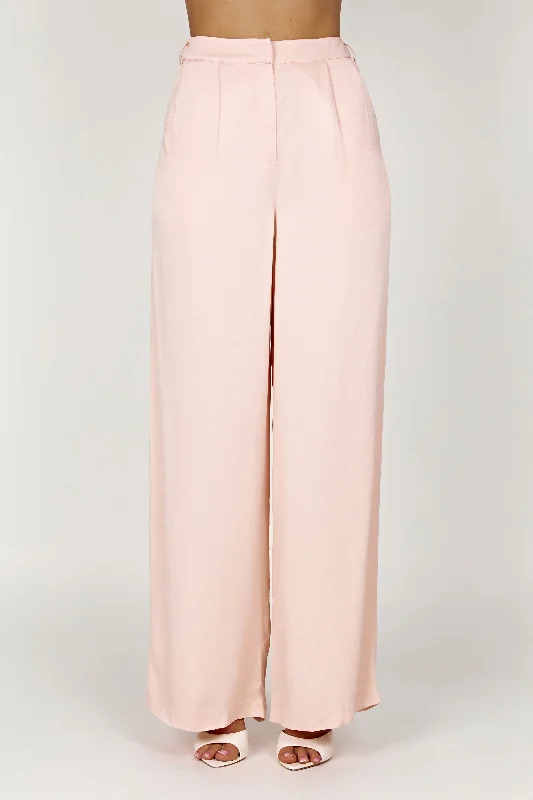 Limited Edition Nour Satin Wide Leg Pant - Apricot