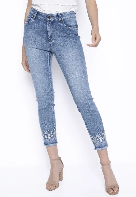 Winter Warehouse Sale Frayed Edged Embellished Jeans