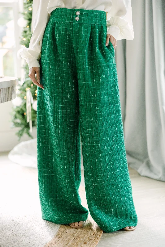 Boutique Styles All The Best Green Tweed Pants