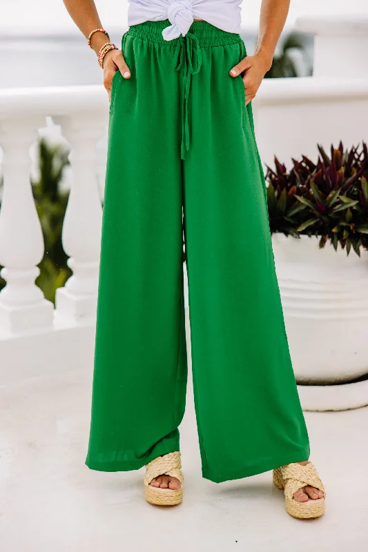 Find Your Unique Flair On My Heart Kelly Green Wide Leg Pants