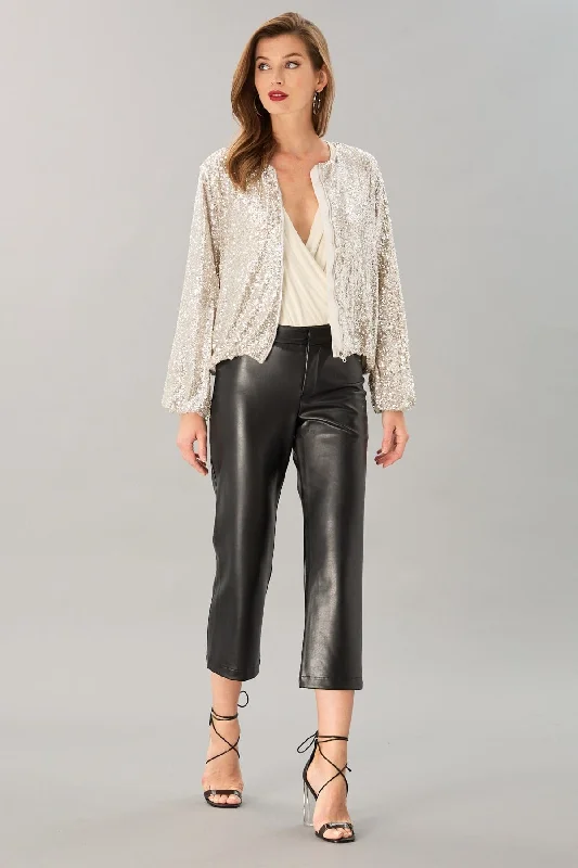 Fashion Forward Vegan Leather Cropped Pant