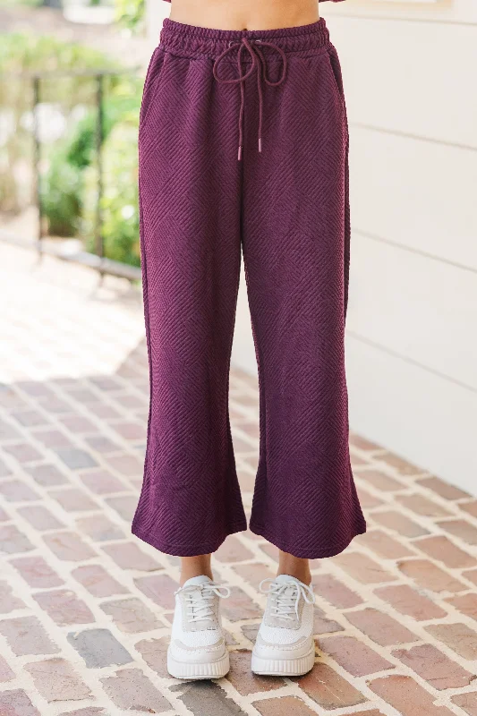 Forward Trendsetter Make Your Day Mulberry Textured Pants