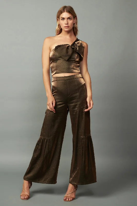 Fresh Fashion Discounts Satin Wide Leg Pants