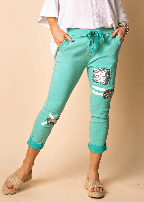 Playful Fashion Offers Coralie Pants in Sea Green