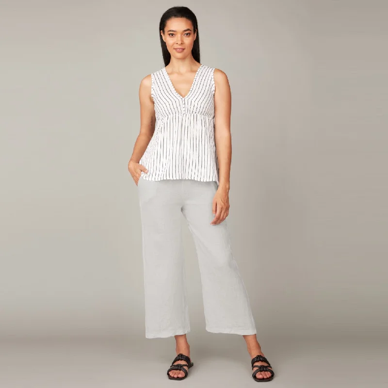 Vibrant Style Promotions Relaxed Linen Cropped Pant (Pebble)