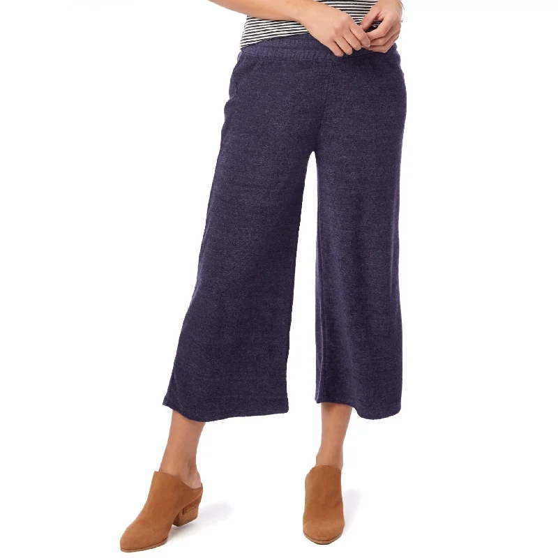 Final Sale Eco-Toweling Cropped Culottes (Midnight)